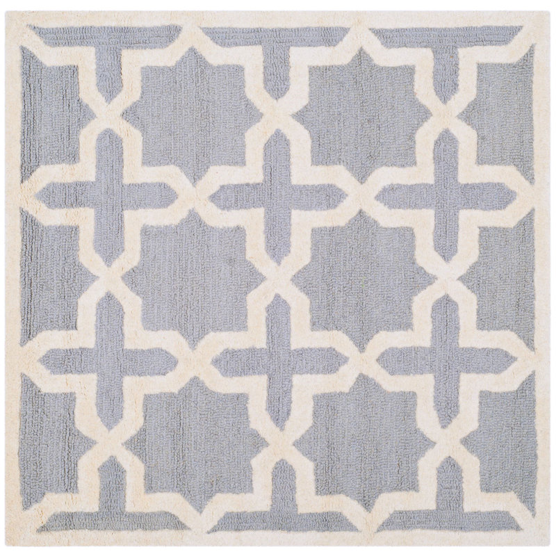 Igna Hand Tufted Wool Geometric Rug, Square 6'