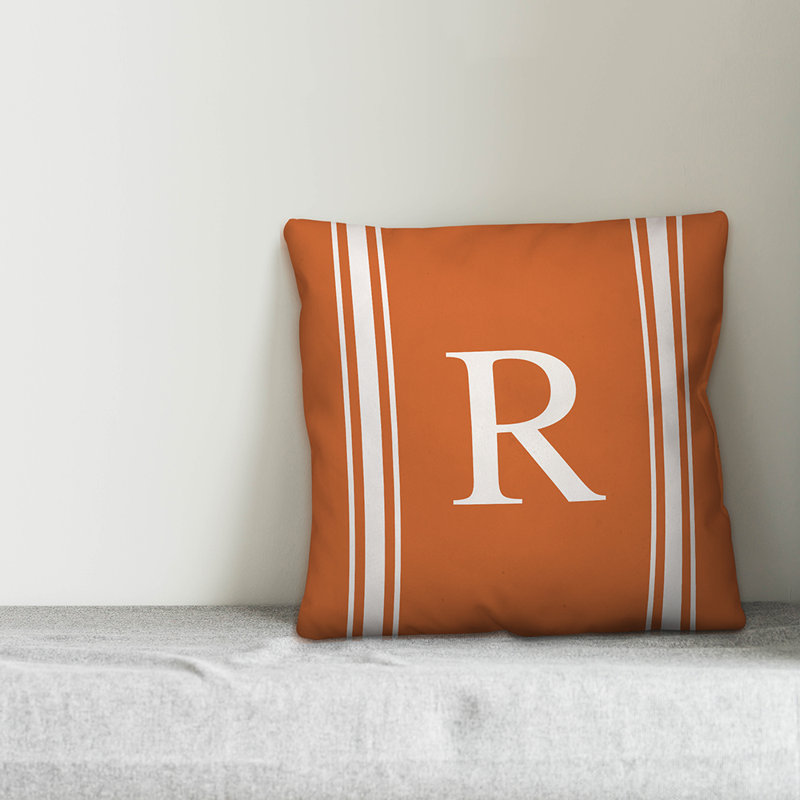 Striped Throw Pillow, R, Orange