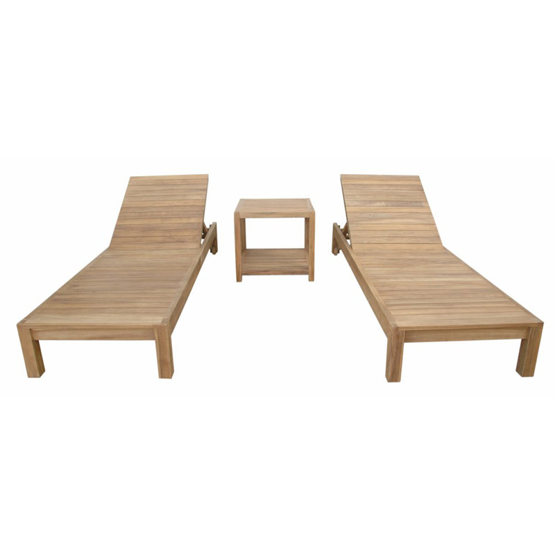 South Bay Glenmore Outdoor Teak Chaise Lounge, (No Cushion)