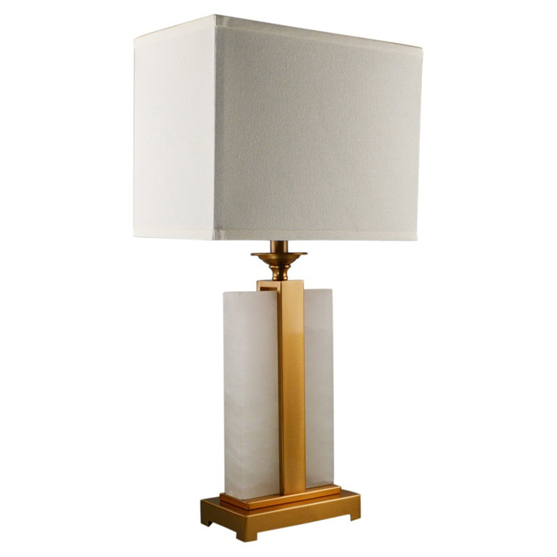 Rhodes 25.98" Antique Brass/White Table Lamp