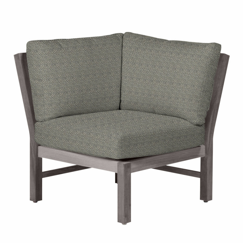 Fauteuil d'angle modulaire Club Teak - Huître, Teck huître, Pas de soudure, Écorce Intermix