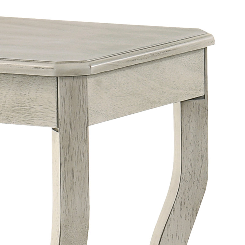 Table de bout en bois massif Shalene, Blanc