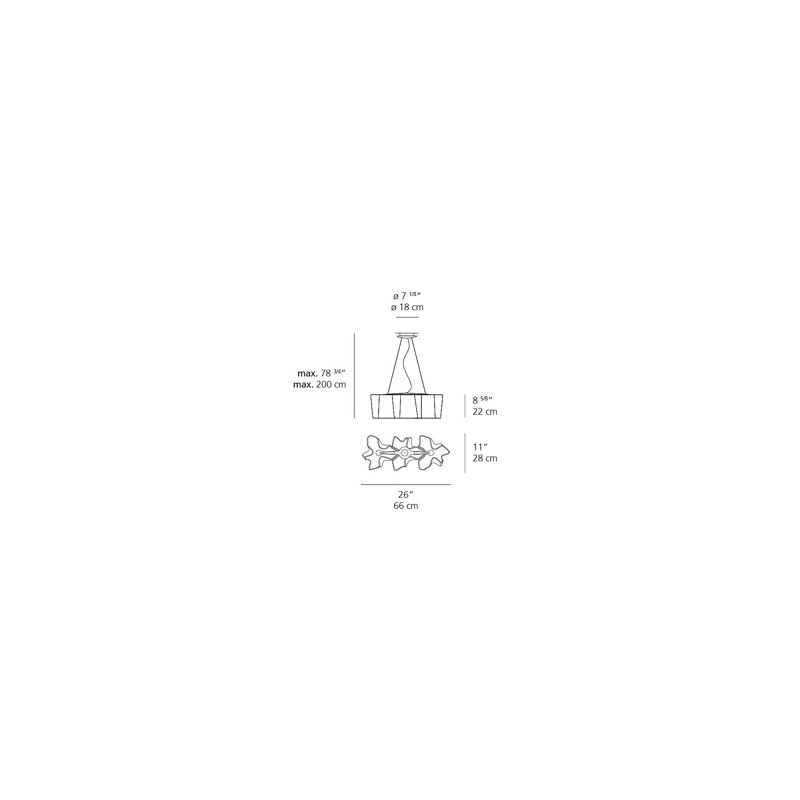 Logico Mini Triple Linear Suspension Extended Length, Extended, Grey Smoke