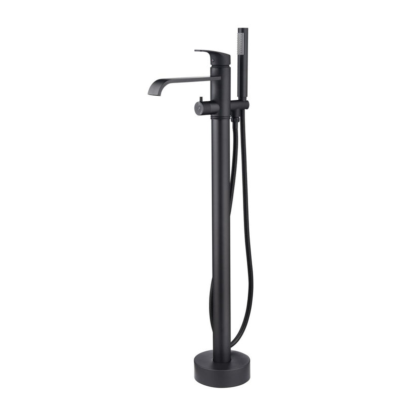 1 Handle Floor Clawfoot Tub Faucet, Matte Black