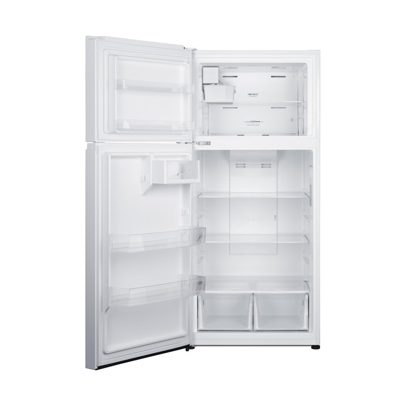 Summit Appliance 30" Wide Top Mount Refrigerator-Freezer With Icemaker, White, Left Handed