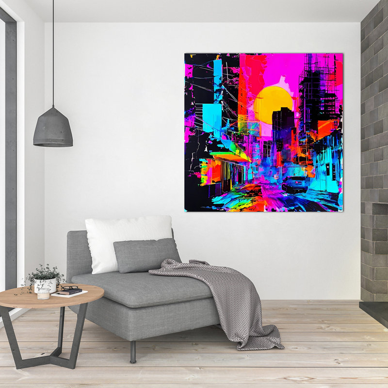 Neon City, 24" H x 24" W