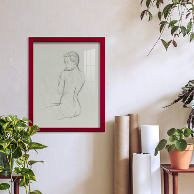 Moretta, dos féminin I, croquis encadré sur papier