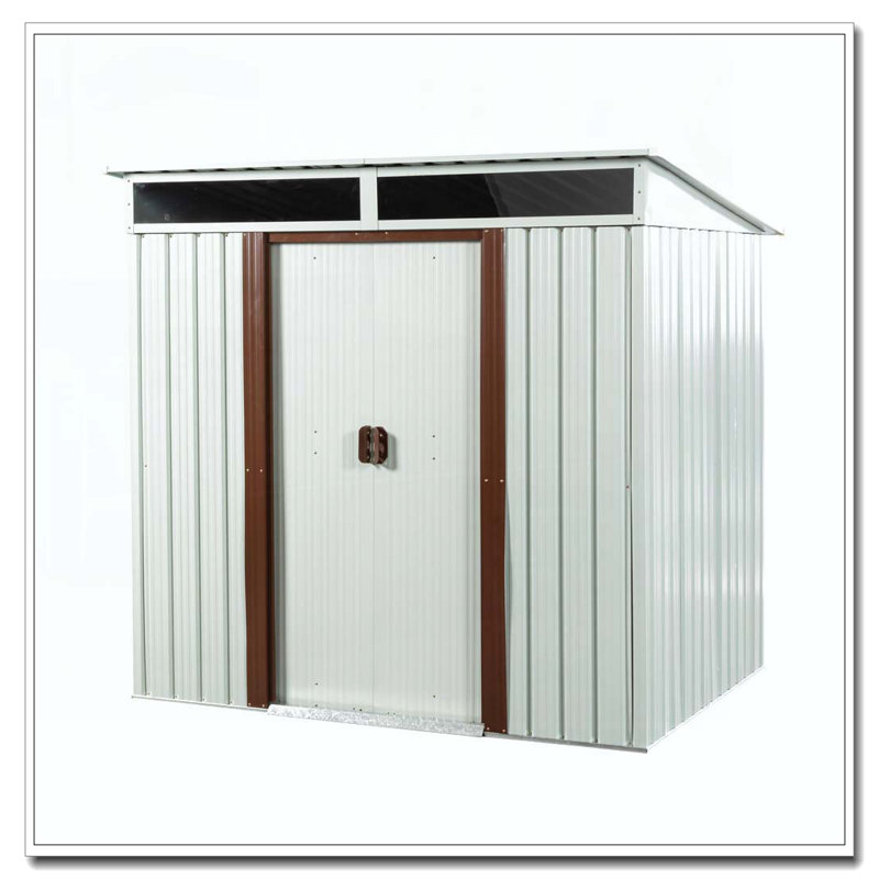 Remise de rangement extérieure en métal 6 pi x 5 pi blanc, Blanc