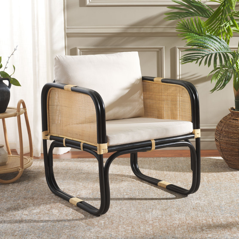 Chaise d'appoint avec coussin Breyanne, Noir