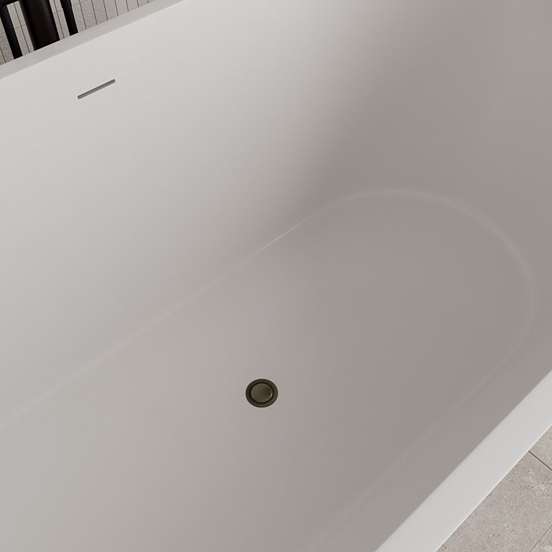 Baignoire autoportante 59 "avec drain interne Streamline, Bronze brossé