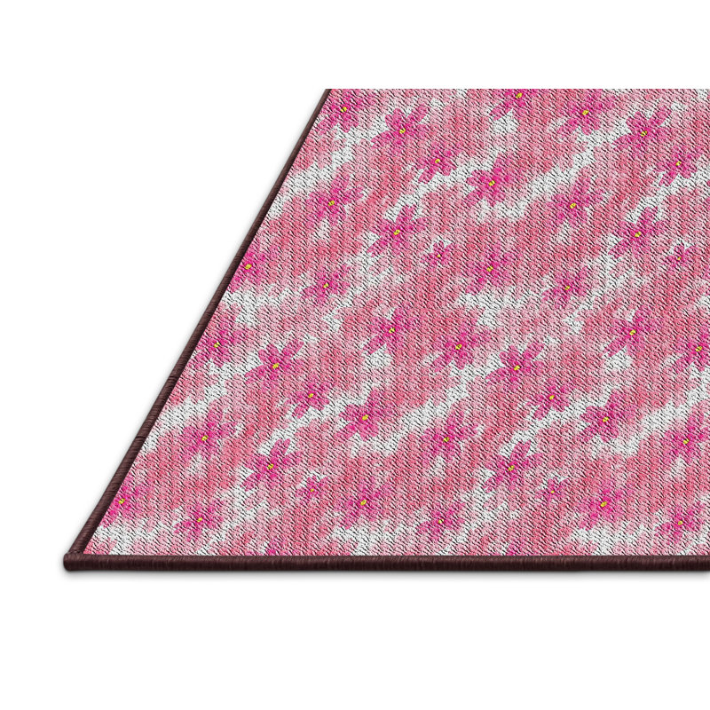 Tapis rose à motif floral Santina, Rectangle 5 pi x 8 pi