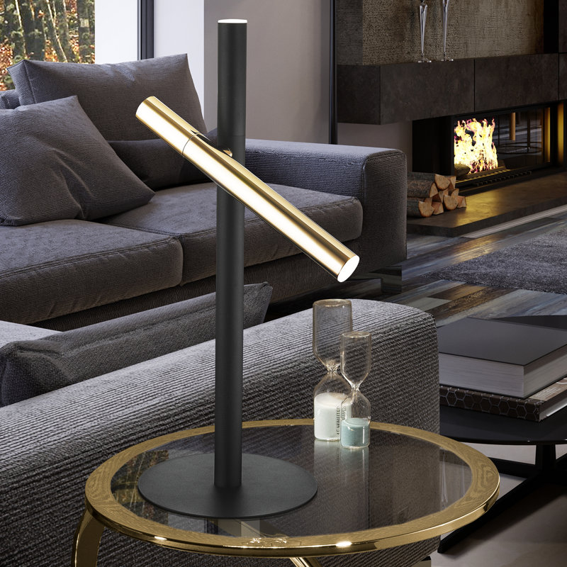 Kuhlmann Metal Novelty Lamp, Matt Black, Gold