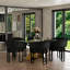 Ensemble de fauteuils de salle à manger classiques et luxueux avec cadre en tonneau rembourré noir Boucle-1405708875-1405709238