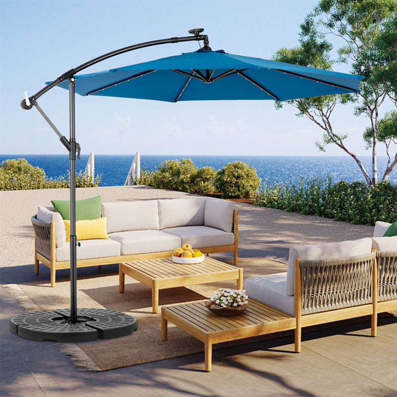 Parasol de marché à DEL 10 pi, Bleu très foncé