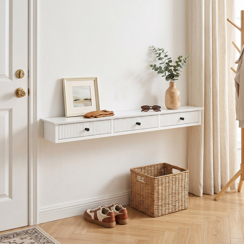 93 cm W Wall Mounted Shelving Unit, White