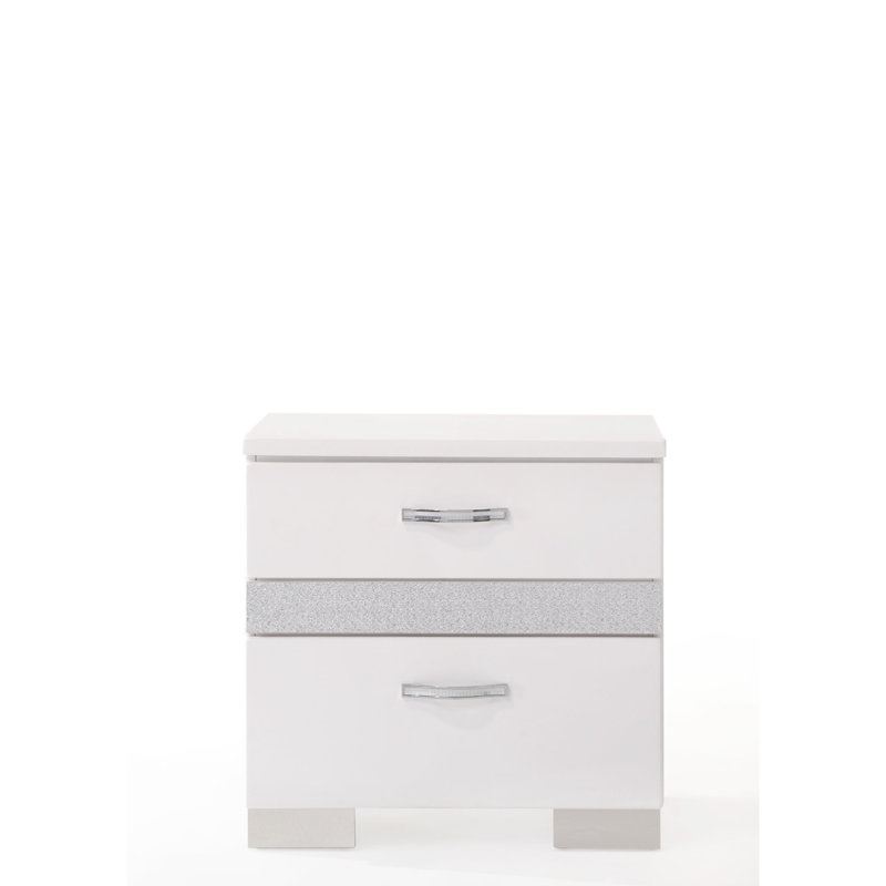 Table de chevet de bureau contemporaine blanche - Accessoire pratique pour les petits espaces