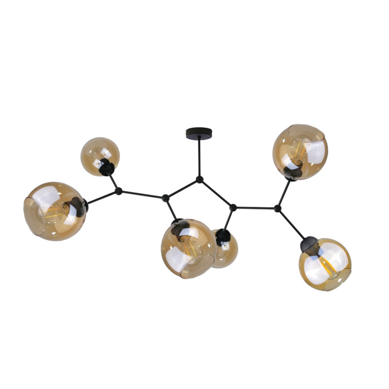 Geri Glass Semi Flush Mount, Yellow