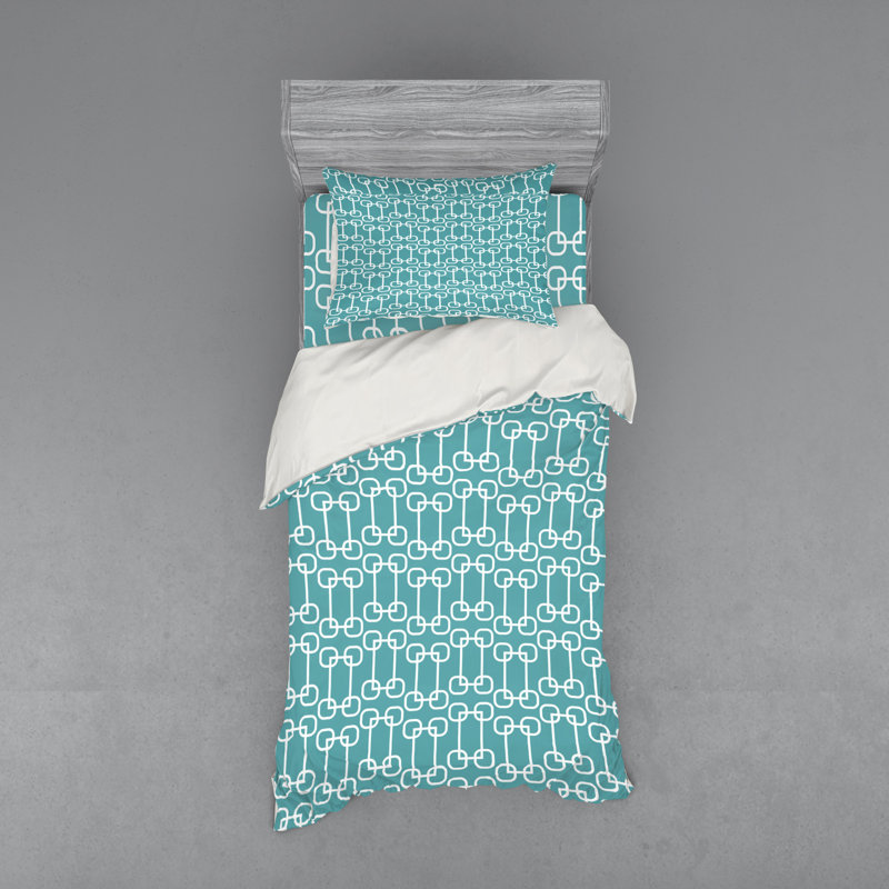 Ensemble de housse de couette moderne et contemporaine en microfibre bleue, Housse de couette simple + 6 pièces supplémentai