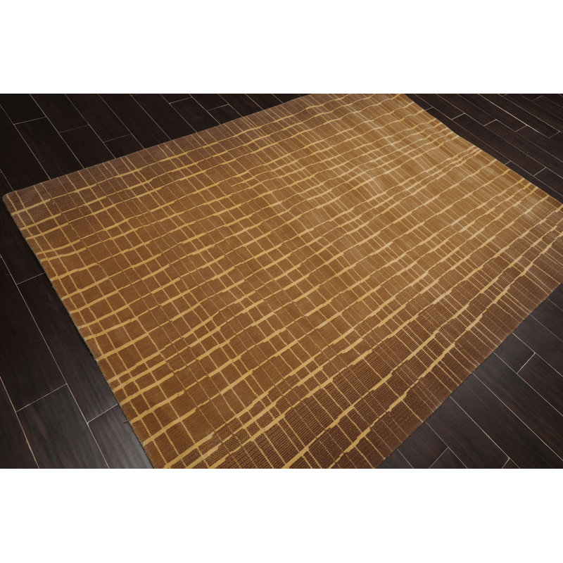 Tapis brun en laine Strait