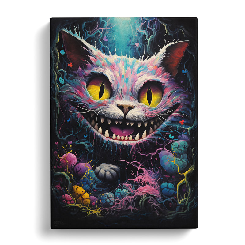 Cheshire Cat Action - Print on Canvas, 50cm H x 35cm W x 3cm D