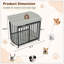 Table de bout moderne en bois pour cage avec deux portes, chenil d'intérieur durable et élégant pour petits et moyens chiens-116521503
