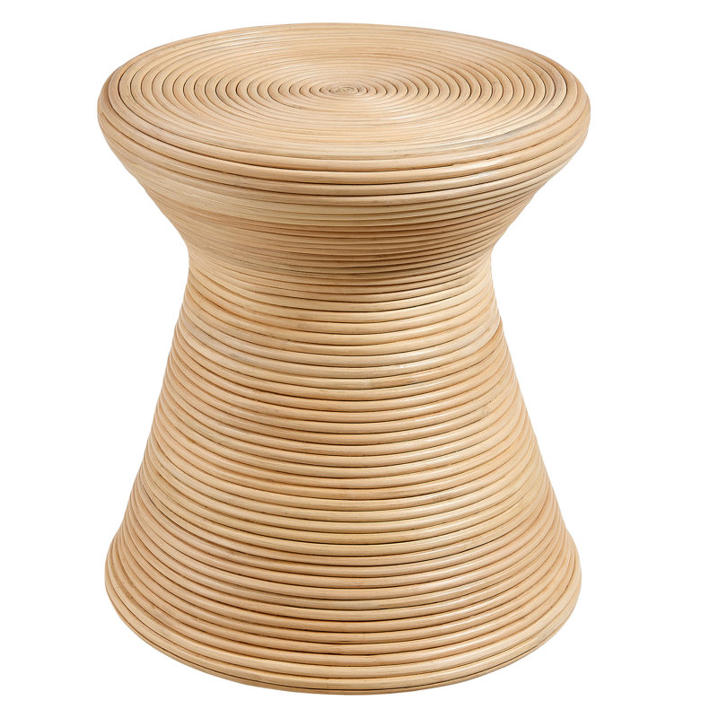 Table d'appoint ronde en rotin naturel Tavi