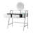 33.9" Mirrored Makeup Vanity Desk With LED Mirror, 2 Big Drawers, Open Shelf, Dressing Table With Charging Station For Bedroom, Silver
