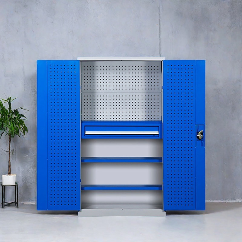 Casiers de garage multifonctionnels à grande capacité, Bleu / blanc