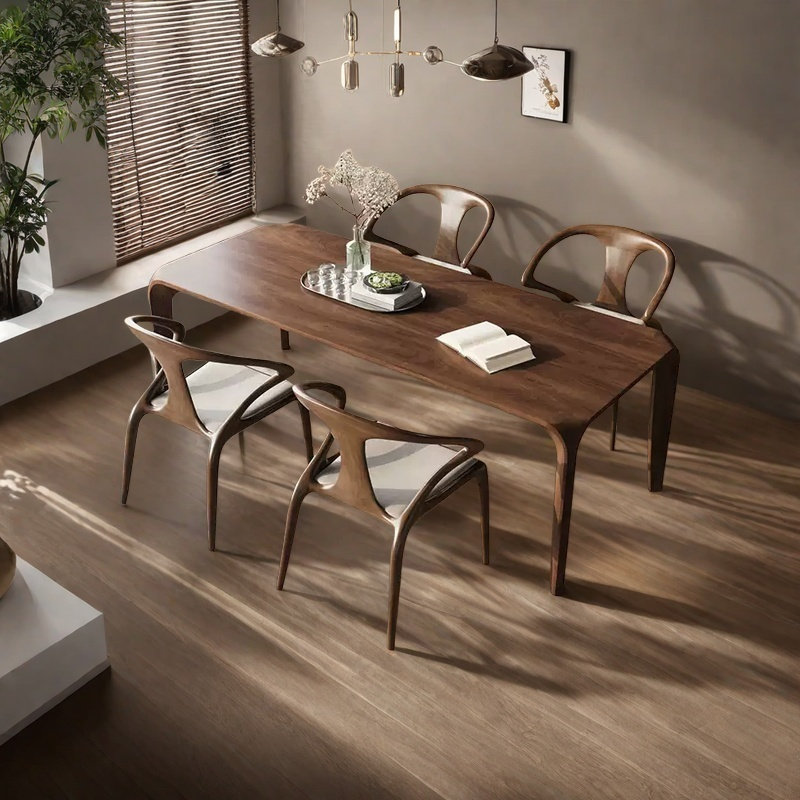 Table de salle à manger en bois de noyer avec finition à base d'eau D, H 29,5 po x L 62,9 po x l 31,4 po