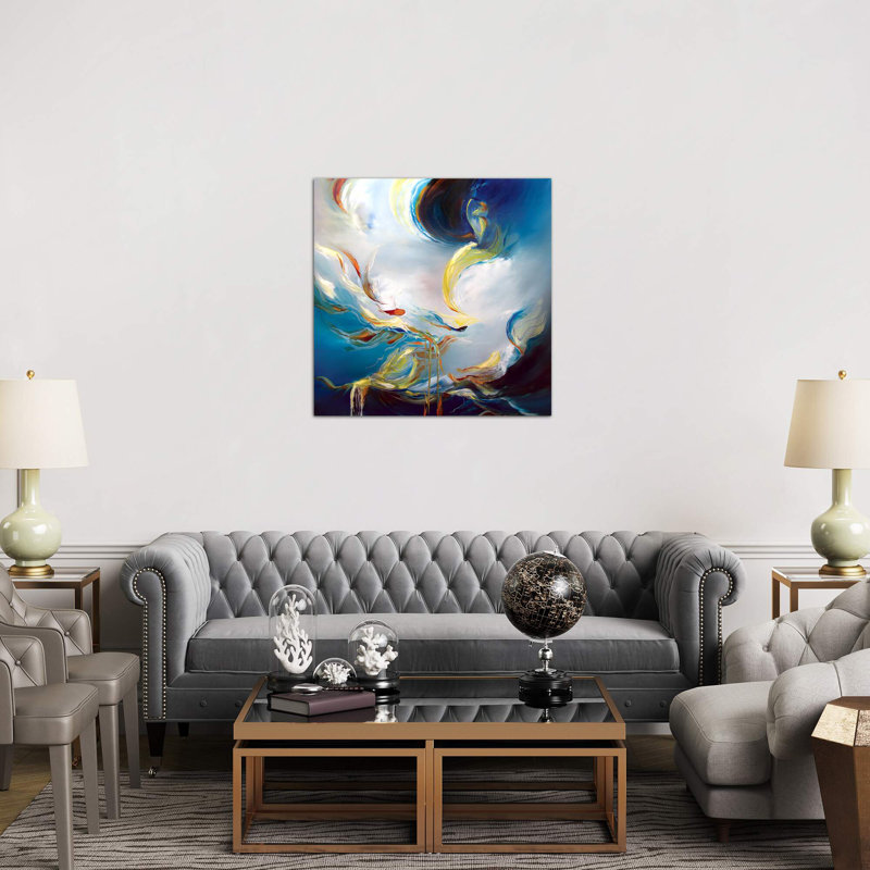 Water's Movement by J.A Art - Wrapped Canvas Painting, 45.72 cm H x 45.72 cm W x 1.91 cm D