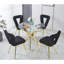 Chaises noires et dorées (de 4) - Confortable, structure thermolaquée, pour la salle à manger, salon avec 4 pieds tubulaires en fer, coussins moelleux, bureau, chambre à coucher-1869207480