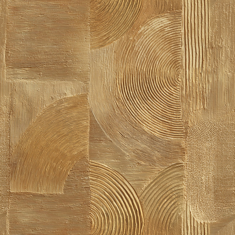 Papier peint abstrait géométrique texturé avec lignes de plâtre sculptées, Texturé non collé