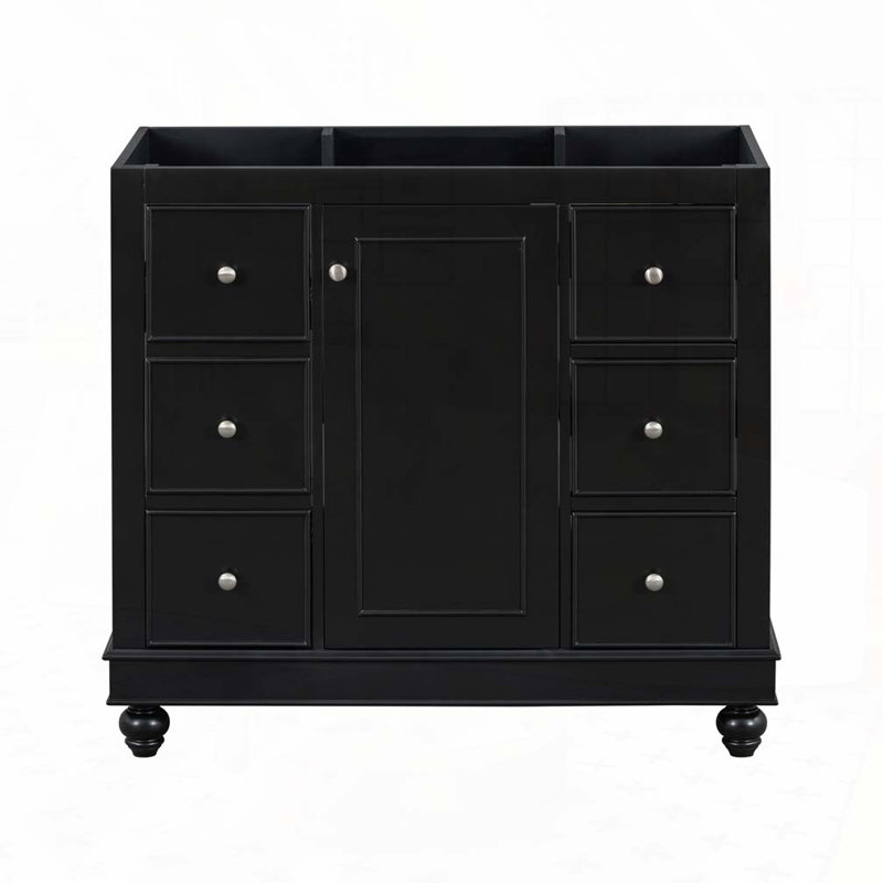 36" Bathroom Vanity Without Sink, Base Only, Solid Wood Frame