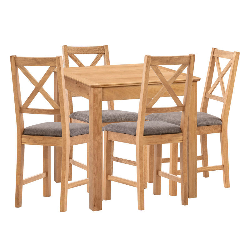 4 - Person Solid Oak Dining Set, Grey