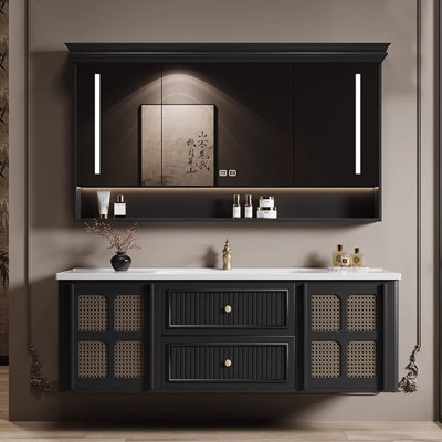 French retro style minimalist bathroom cabinet