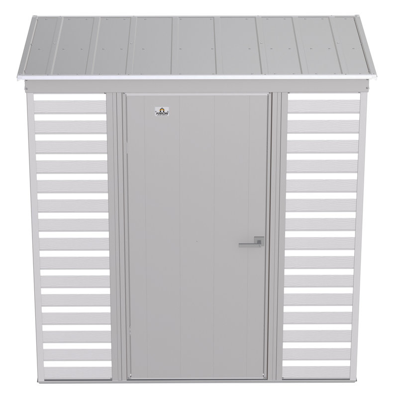 Select Steel Storage Shed Steel Storage Shed, 6X4, Flute Grey, Flute Gray