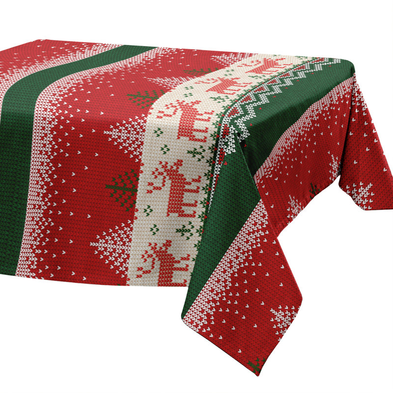 Nappe de Noël - Tissu résistant aux taches, housse de table infroissable pour décoration de salle à manger ou de cuisine