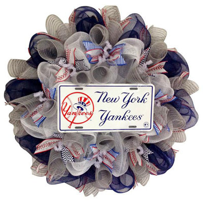 Baseball Wreath Indoor/Outdoor Handmade Deco Mesh