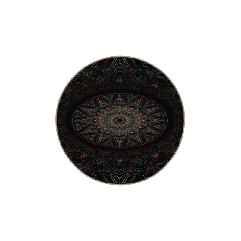 Black Star Woven Base Carpet And Washable Carpet, Rectangle 5'2" x 7'7"