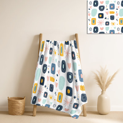 Blue Nad Pink Kids Patchwork – Farmhouse Fleece Blanket, Rustic Warm Throw