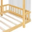 Lit plateforme simple avec baldaquin en tissu transparent et guirlande lumineuse-804243502