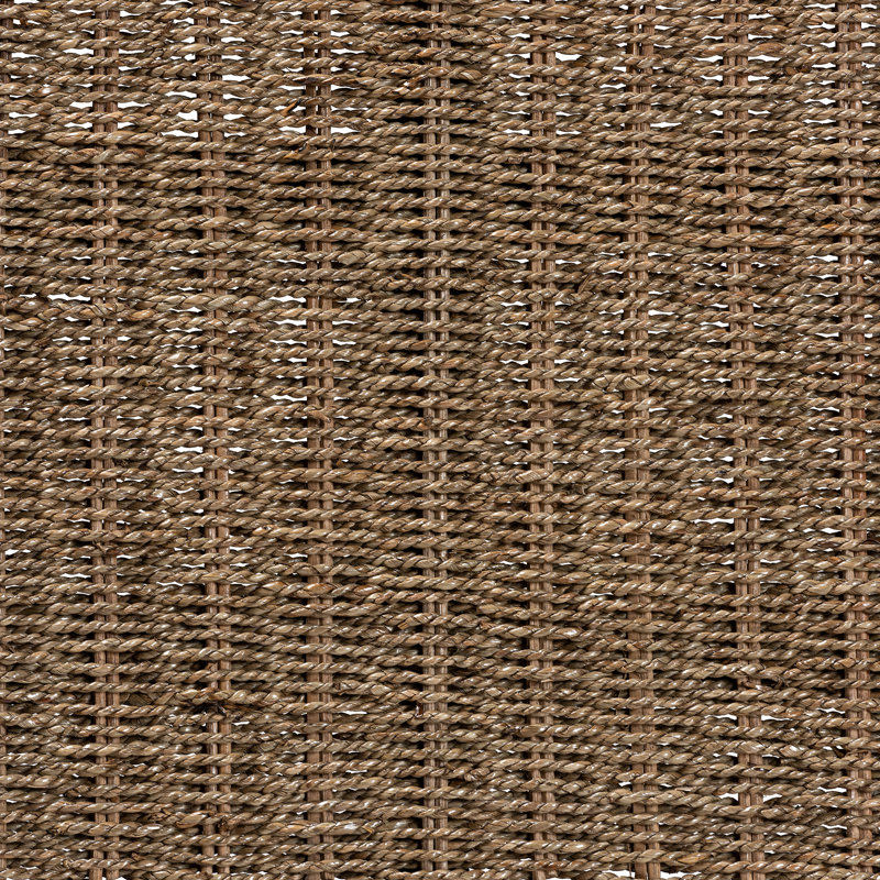 Caelab Wicker/Seagrass Mahogany Wood Bench