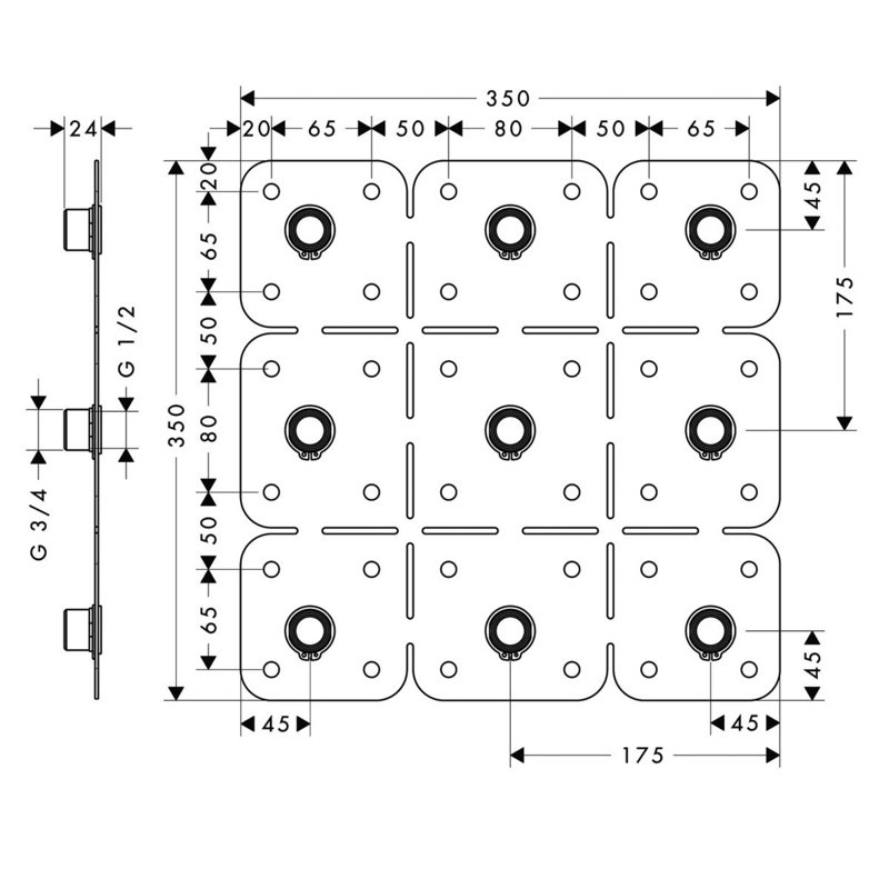 Starck Ceiling Mount Shower Module Mounting Plate