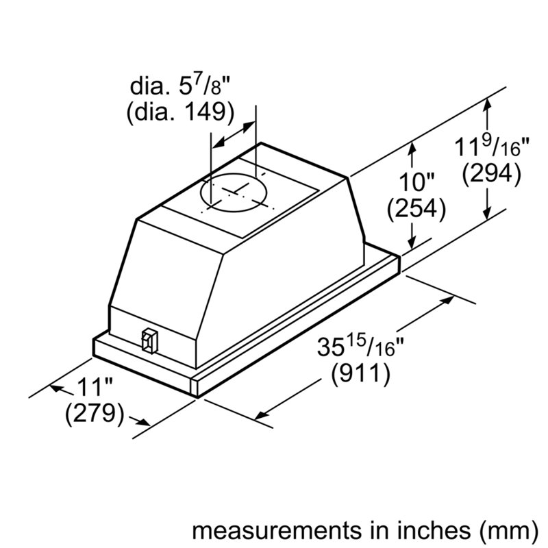 36" 500 Series 500 CFM Convertible Insert Range Hood in Stainless Steel