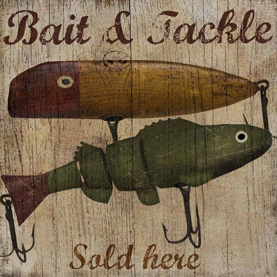 "Bait and Tackle Sold Here" par Beth Albert, impression sur toile tendue
