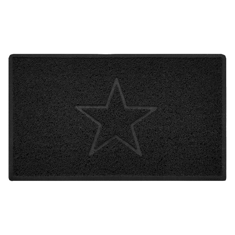 Star Non-Slip Indoor / Outdoor Doormat, Black, 45cm W x 75cm L