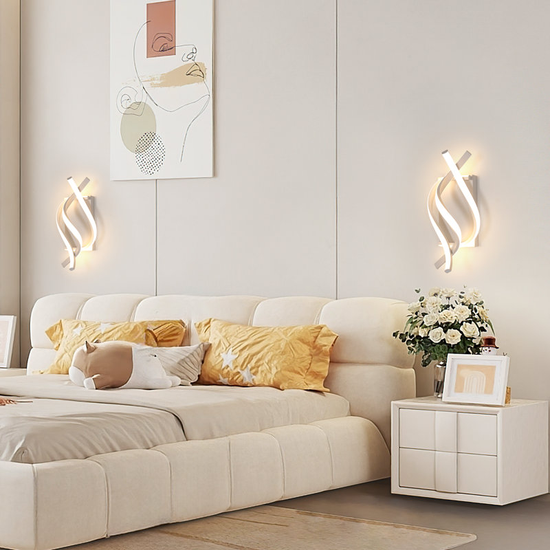 Applique murale encastrée à 3 lumières DEL Deshan, Blanc, Lumière chaude (3000K)