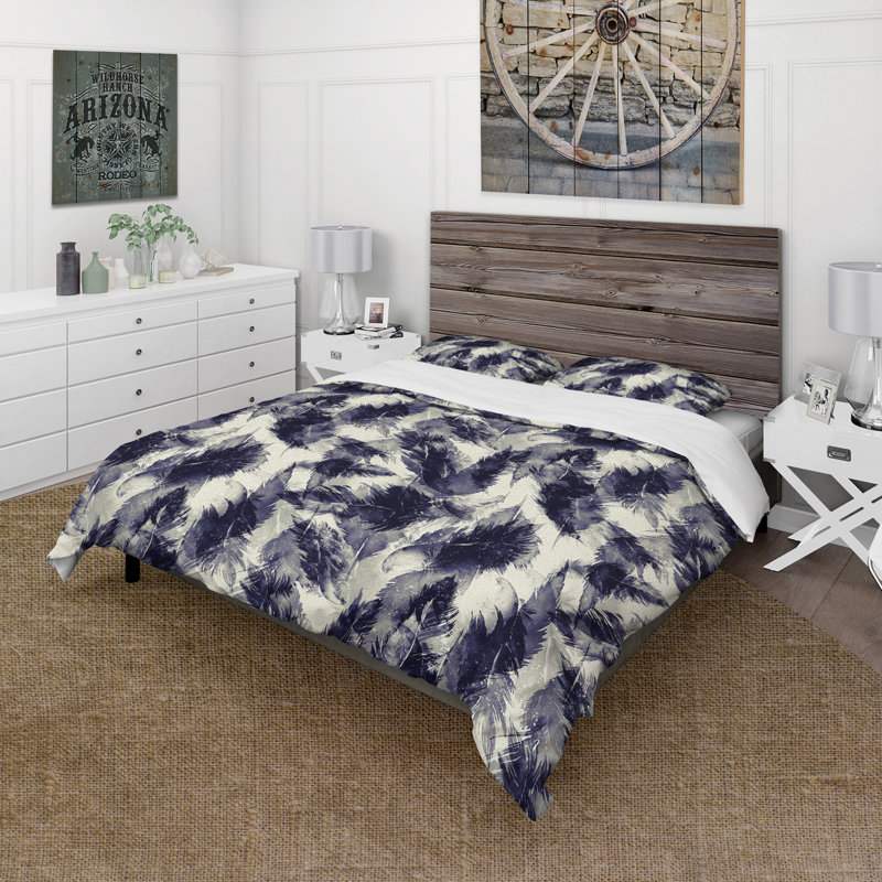 Ensemble de housse de couette bohémien Swirling Feather Dance VII - microfibre de polyester