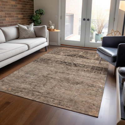 Tapis d'intérieur / extérieur lavable brun Charix - Loomlan
