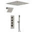 Système de pomme de douche thermostatique double, robinet de pluie à DEL 12 po avec pomme de douche à fixation au plafond et douchette de 6 po-89831849